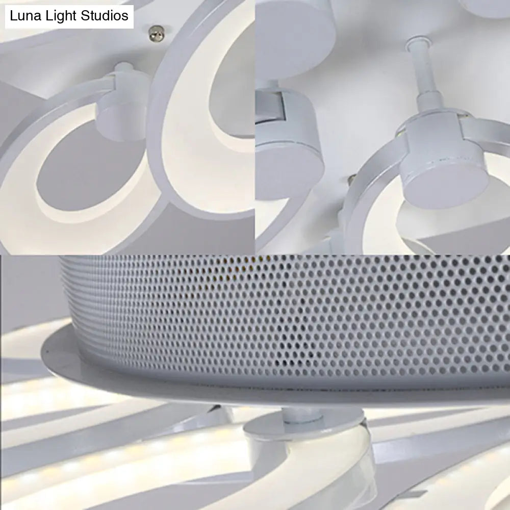 Modern Led Flush Mount Light For Dining Room With Acrylic Shade - 4/6/9 Lights Warm/White/Natural