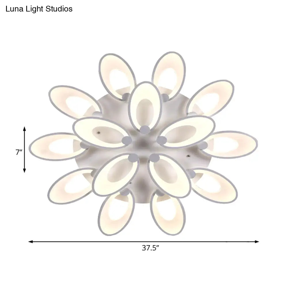 Modern Led Flush Mount Light For Dining Room With Acrylic Shade - 4/6/9 Lights Warm/White/Natural