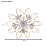 Modern Led Flush Mount Light For Dining Room With Acrylic Shade - 4/6/9 Lights Warm/White/Natural