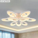 Modern Led Flush Mount Light For Dining Room With Acrylic Shade - 4/6/9 Lights Warm/White/Natural