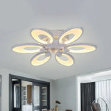 Modern Led Flush Mount Light For Dining Room With Acrylic Shade - 4/6/9 Lights Warm/White/Natural 6