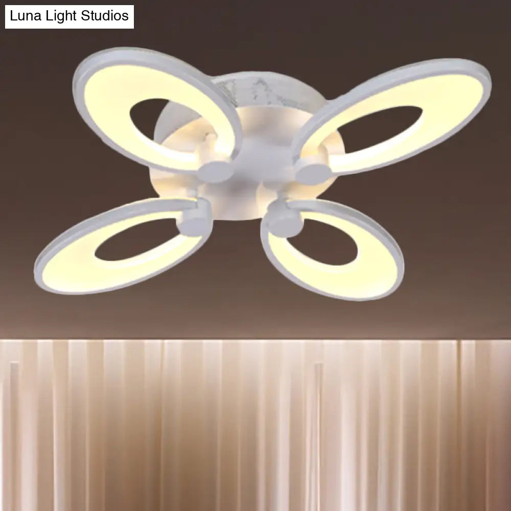 Modern Led Flush Mount Light For Dining Room With Acrylic Shade - 4/6/9 Lights Warm/White/Natural