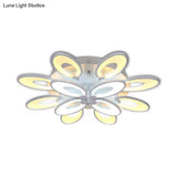 Modern Led Flush Mount Light For Dining Room With Acrylic Shade - 4/6/9 Lights Warm/White/Natural
