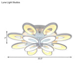 Modern Led Flush Mount Light For Dining Room With Acrylic Shade - 4/6/9 Lights Warm/White/Natural