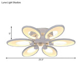 Modern Led Flush Mount Light For Dining Room With Acrylic Shade - 4/6/9 Lights Warm/White/Natural
