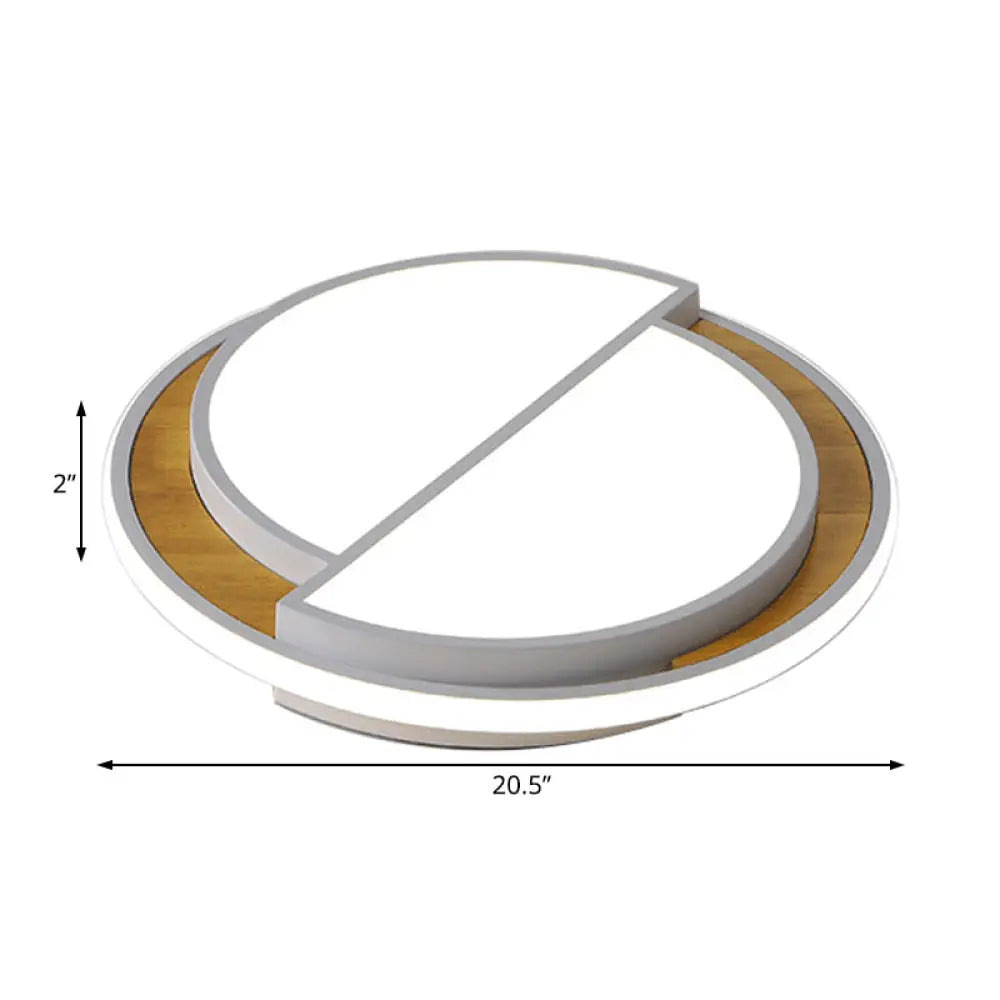 Modern Led Flush Mount Light In Black/White With White/Warm Glow 16.5/20.5 Wide