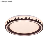 Modern Led Flush Mount Light With White/Gold/Coffee Circle Design For Living Room