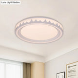 Modern Led Flush Mount Light With White/Gold/Coffee Circle Design For Living Room