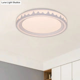 Modern Led Flush Mount Light With White/Gold/Coffee Circle Design For Living Room