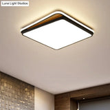 Modern Led Flush Mount Lighting Fixture - Brick Metal Design In White/Black Available White Or Warm