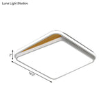 Modern Led Flush Mount Lighting Fixture - Brick Metal Design In White/Black Available White Or Warm