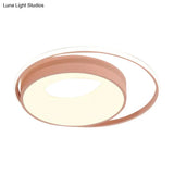 Modern Led Flush Mount Lighting In White/Pink/Blue - Round Acrylic Ceiling Lamp Fixture