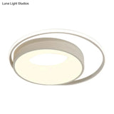 Modern Led Flush Mount Lighting In White/Pink/Blue - Round Acrylic Ceiling Lamp Fixture