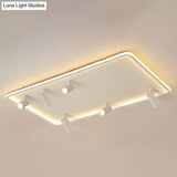 Modern Led Flush Mount Spotlight For Living Room Ceiling - Acrylic Rectangular Design White / 31.5