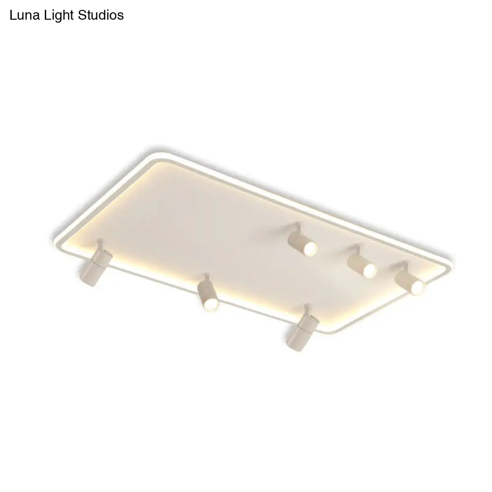 Modern Led Flush Mount Spotlight For Living Room Ceiling - Acrylic Rectangular Design