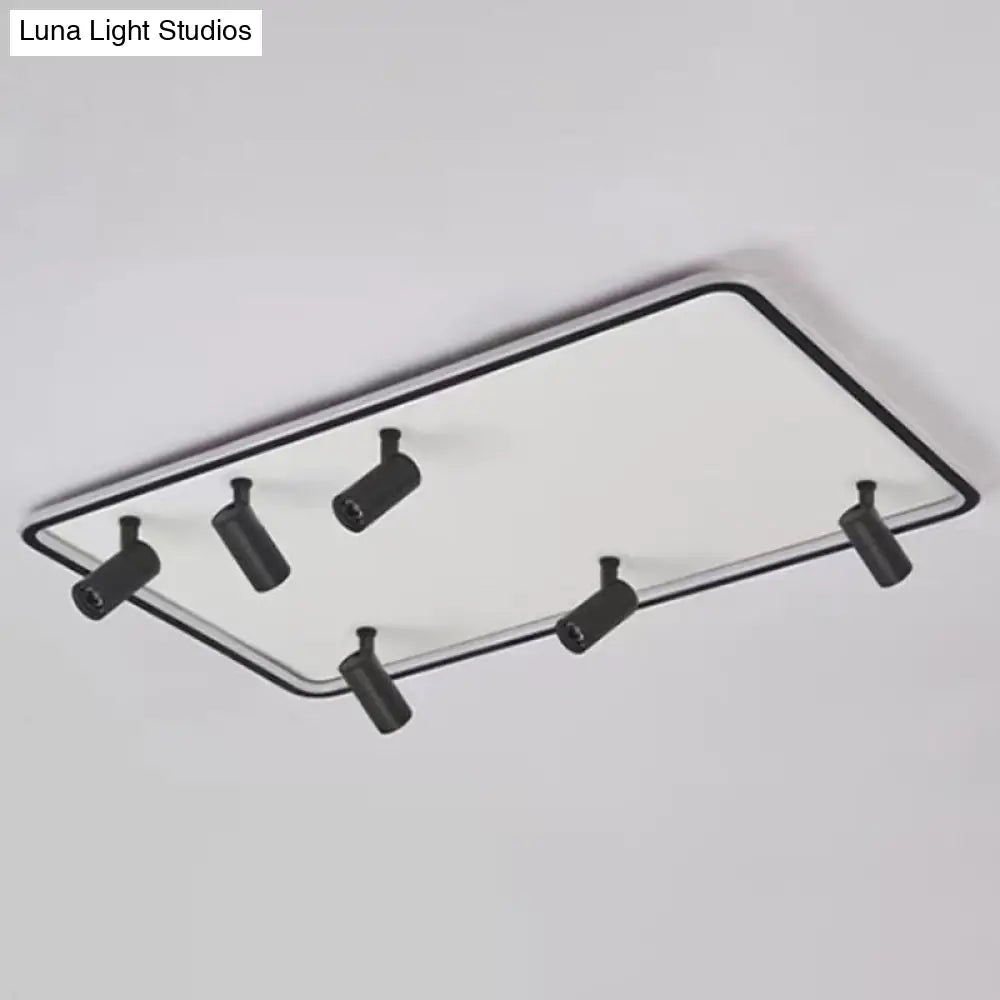Modern Led Flush Mount Spotlight For Living Room Ceiling - Acrylic Rectangular Design