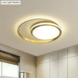 Modern Led Flushmount Light With Gold Finish And Acrylic Shade