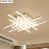 Modern Led Flushmount Lighting For Living Room - 31’/39’ Wide Traverse Acrylic Shade Lamp In