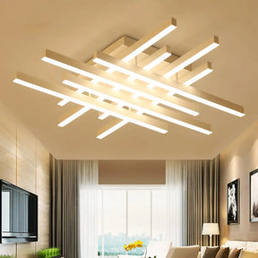 Modern Led Flushmount Lighting For Living Room - 31’/39’ Wide Traverse Acrylic Shade Lamp In