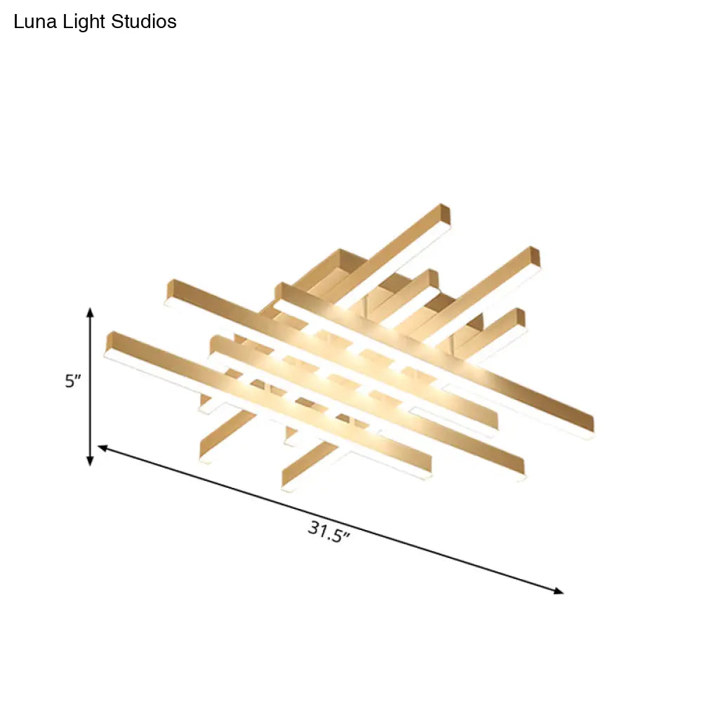 Modern Led Flushmount Lighting For Living Room - 31’/39’ Wide Traverse Acrylic Shade Lamp In