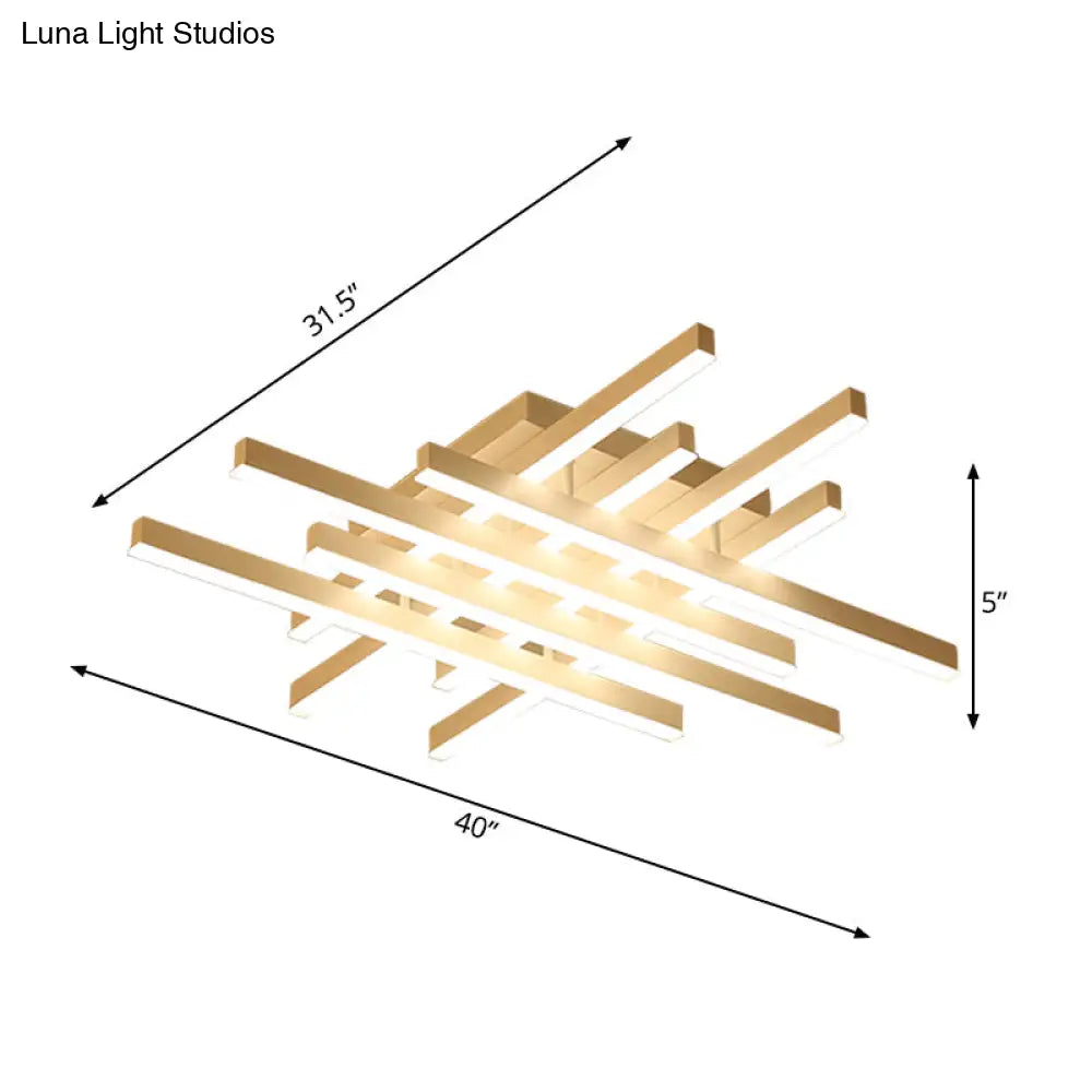 Modern Led Flushmount Lighting For Living Room - 31’/39’ Wide Traverse Acrylic Shade Lamp In