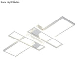 Modern Led Frame Ceiling Mount Light For Living Room - Acrylic Semi Flush Fixture