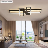 Modern Led Frame Ceiling Mount Light For Living Room - Acrylic Semi Flush Fixture