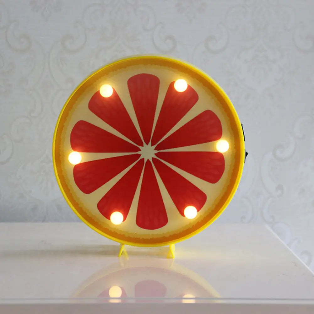 Modern Led Fruit Table Lamp: Battery-Powered Nightstand Light For Bedroom Yellow-Red / Battery