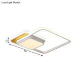 Modern Led Geometric Ceiling Light In Black/White Flush Mount 18’/21.5’ Wide White/Warm