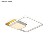 Modern Led Geometric Ceiling Light In Black/White Flush Mount 18’/21.5’ Wide White/Warm