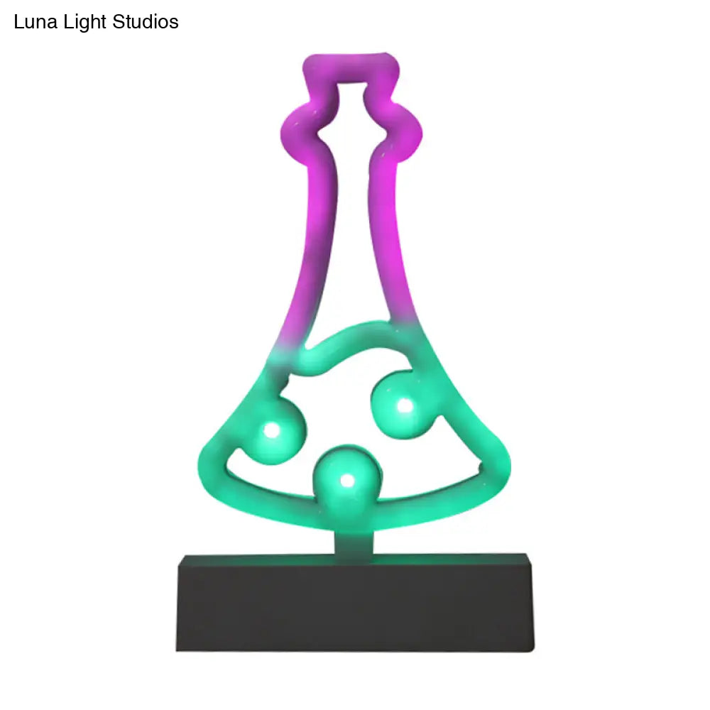 Modern Led Geometrical Nightstand Lamp - White Plastic Bedside Light For Bedroom