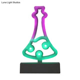 Modern Led Geometrical Nightstand Lamp - White Plastic Bedside Light For Bedroom