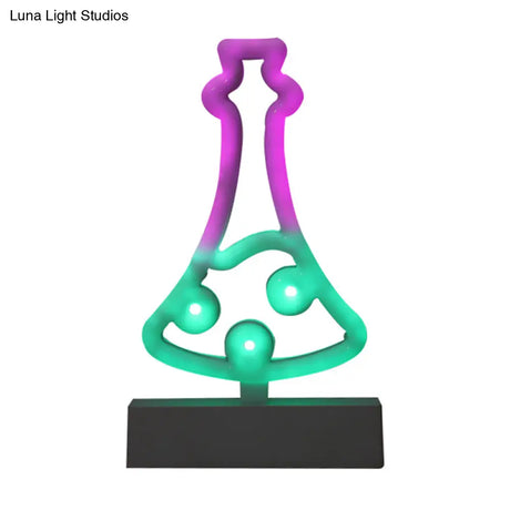 Modern Led Geometrical Nightstand Lamp - White Plastic Bedside Light For Bedroom