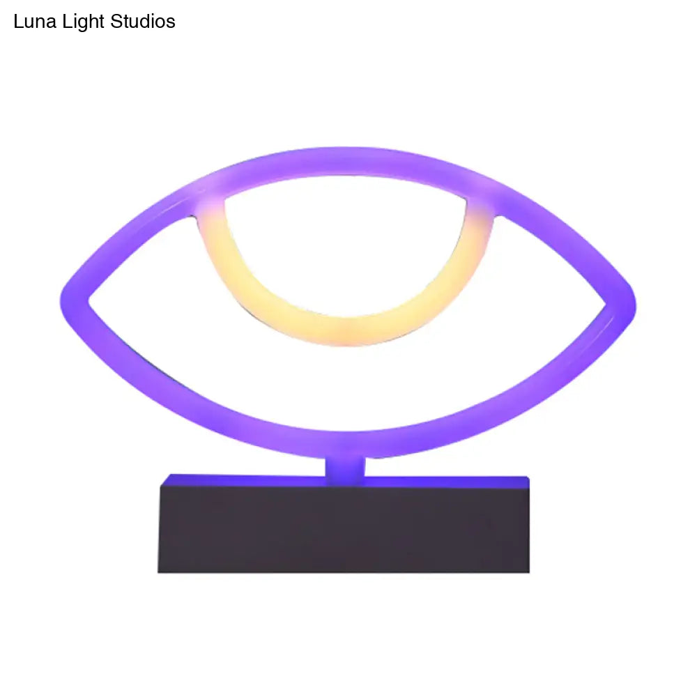 Modern Led Geometrical Nightstand Lamp - White Plastic Bedside Light For Bedroom