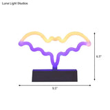 Modern Led Geometrical Nightstand Lamp - White Plastic Bedside Light For Bedroom
