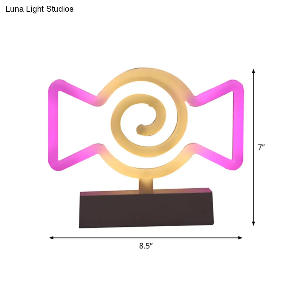 Modern Led Geometrical Nightstand Lamp - White Plastic Bedside Light For Bedroom
