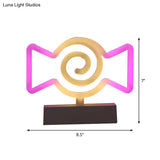Modern Led Geometrical Nightstand Lamp - White Plastic Bedside Light For Bedroom