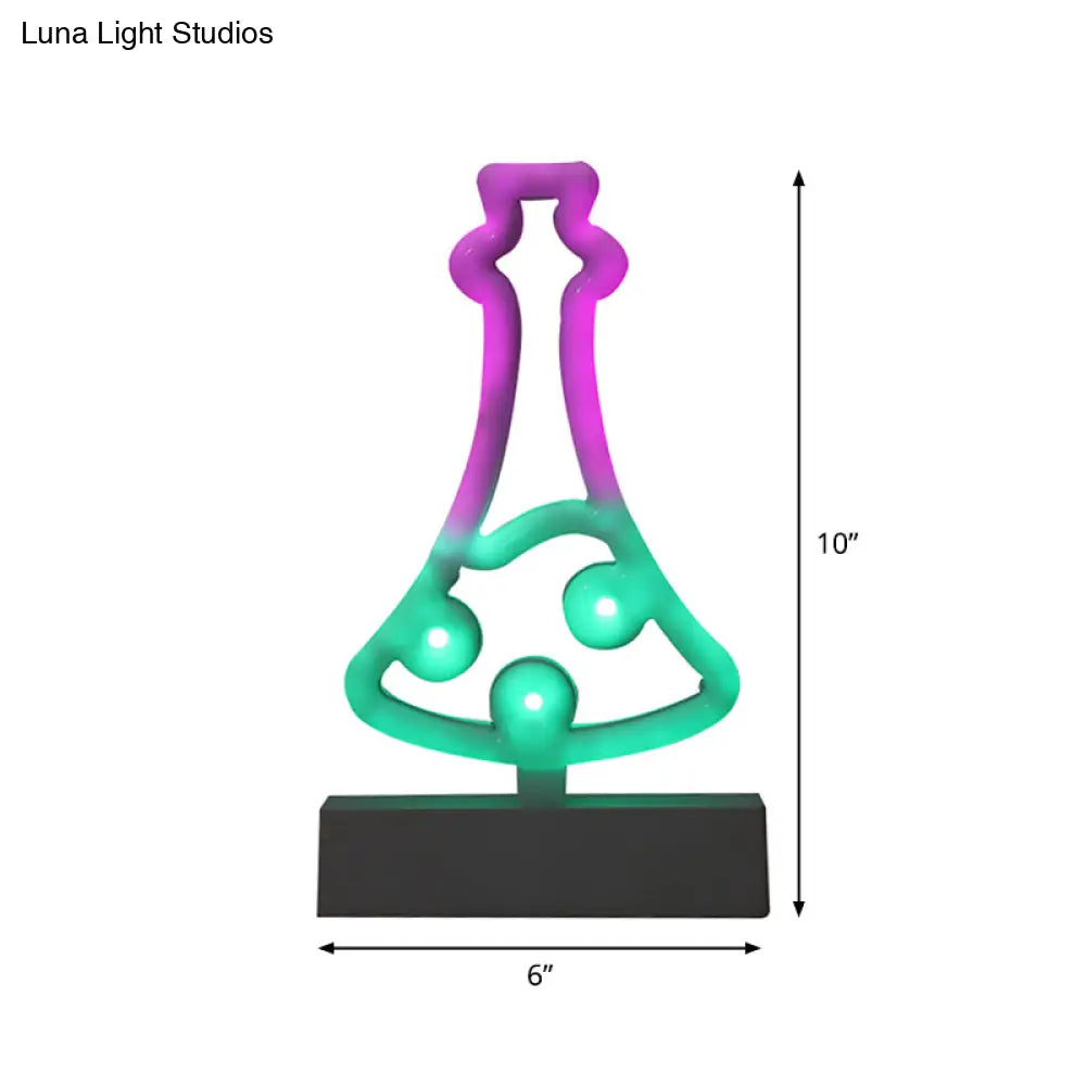 Modern Led Geometrical Nightstand Lamp - White Plastic Bedside Light For Bedroom