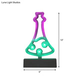 Modern Led Geometrical Nightstand Lamp - White Plastic Bedside Light For Bedroom
