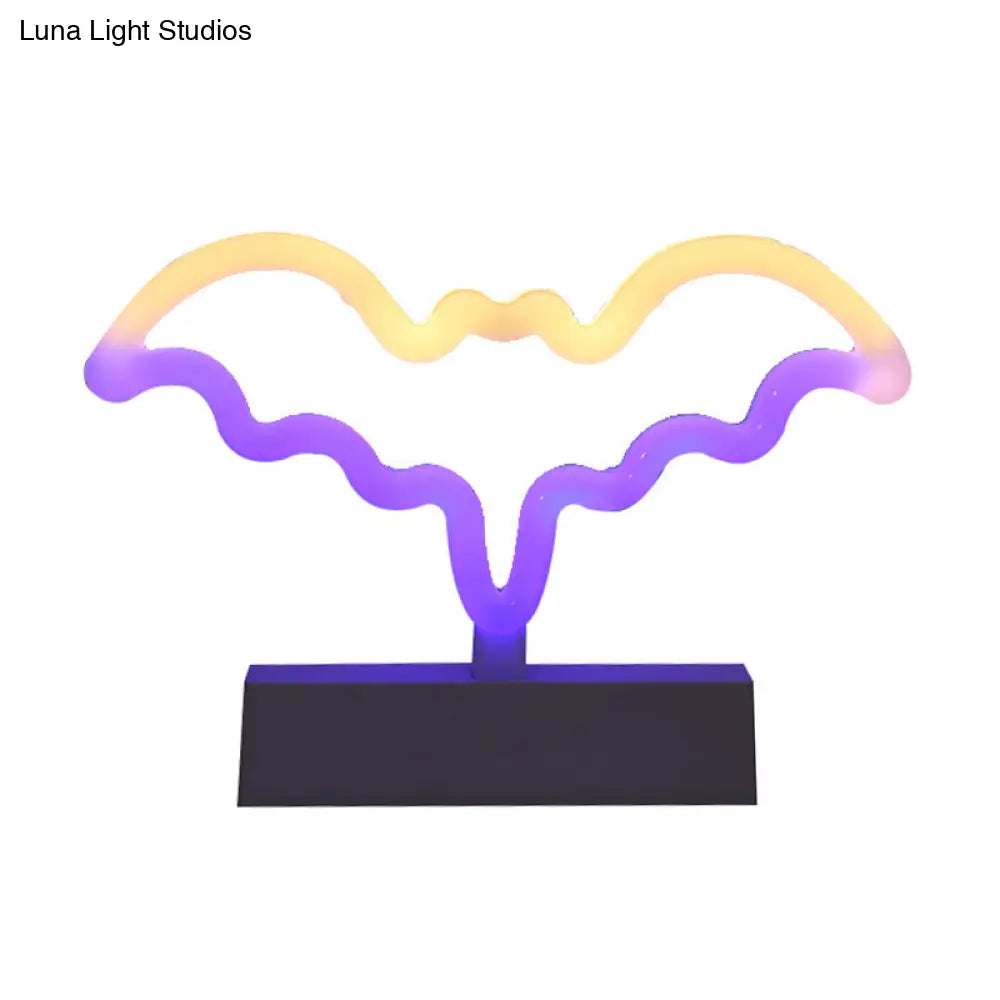 Modern Led Geometrical Nightstand Lamp - White Plastic Bedside Light For Bedroom