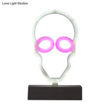 Modern Led Geometrical Nightstand Lamp - White Plastic Bedside Light For Bedroom