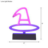 Modern Led Geometrical Nightstand Lamp - White Plastic Bedside Light For Bedroom