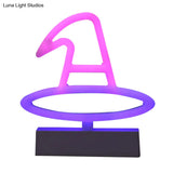 Modern Led Geometrical Nightstand Lamp - White Plastic Bedside Light For Bedroom