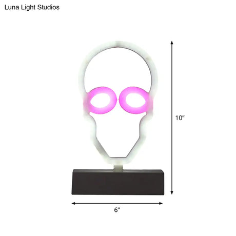 Modern Led Geometrical Nightstand Lamp - White Plastic Bedside Light For Bedroom