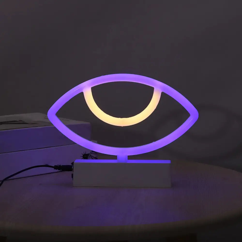 Modern Led Geometrical Nightstand Lamp - White Plastic Bedside Light For Bedroom / D