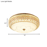 Modern Led Gold Crystal Flush Mount For Living Room