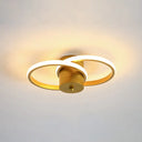 Modern Led Gold Flush Mount Ceiling Lamp - Acrylic Dual Loop Light Fixture For Corridor