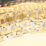 Modern Led Gold Flush Mount Ceiling Light With Crystal Accents Dome White Glass 12/16/19.5 W