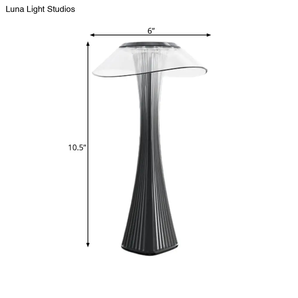 Modern Led Grey Bedside Table Lamp With Small Waist And Stylish Acrylic Lighting