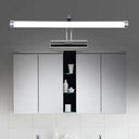 Modern Led Indoor Vanity Light With Tubular Metallic Shade Chrome Wall Sconce Lamp In Warm/White -